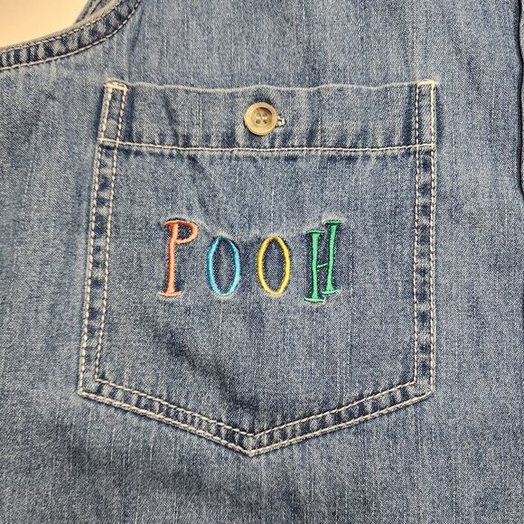 Disney Winne The Pooh Vest Embroidered Denim Medium - Picture 3 of 6